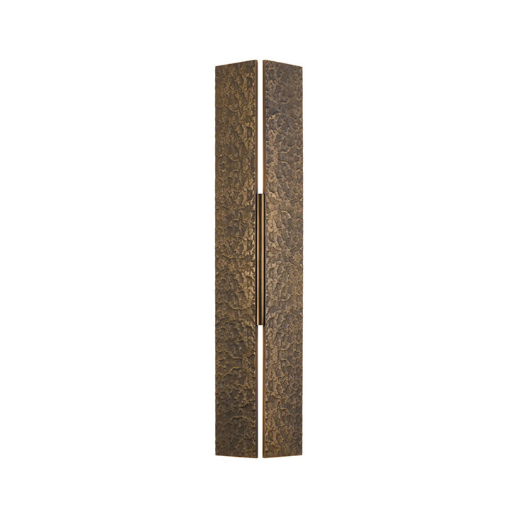 Idolite Azario Modern Organic Luxe Hammered Matt Bronze Up/Down Wall Lamp 560mm Rectangular - IP54
