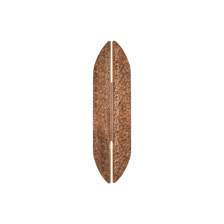 Idolite Azario Modern Organic Luxe Hammered Red Antique Copper Up/Down Wall Lamp 460mm Curved - IP54