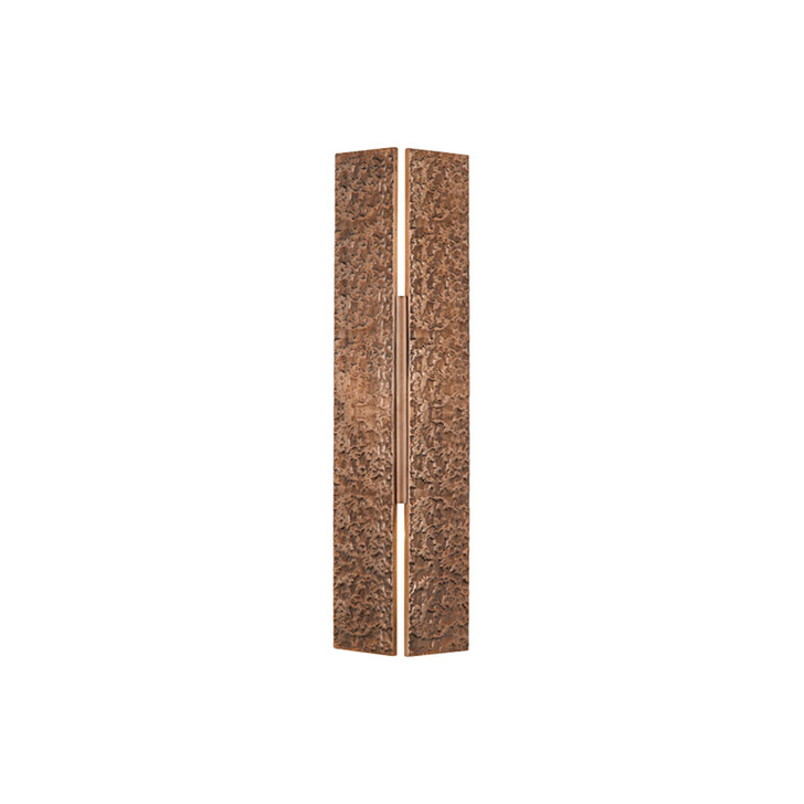 Idolite Azario Modern Organic Luxe Hammered Red Antique Copper Up/Down Wall Lamp 460mm Rectangular - IP54