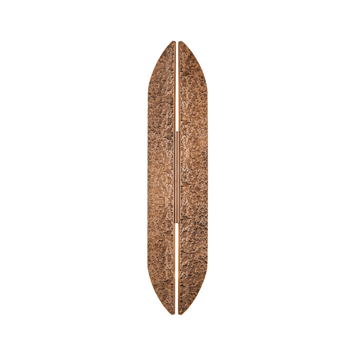 Idolite Azario Modern Organic Luxe Hammered Red Antique Copper Up/Down Wall Lamp 560mm Curved - IP54