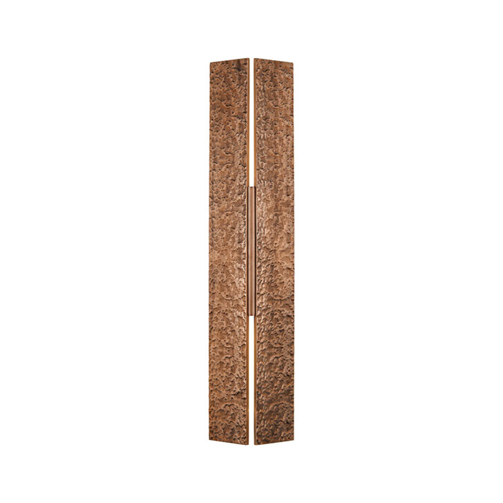 Idolite Azario Modern Organic Luxe Hammered Red Antique Copper Up/Down Wall Lamp 560mm Rectangular - IP54