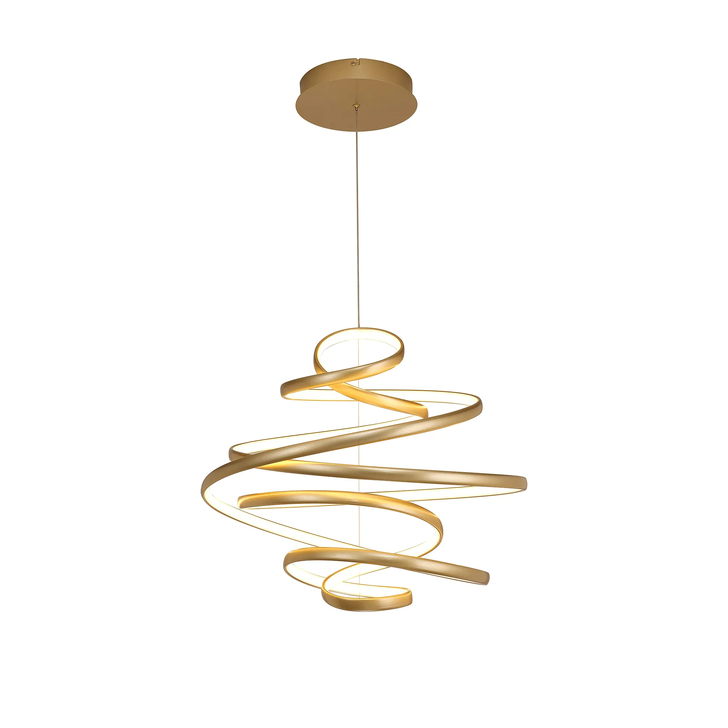 Idolite Baker Dimmable Led Looped Ceiling Pendant Light In Champagne Gold Finish - 3000K