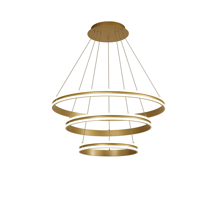 Idolite Balbi Gold Large 3 Ring Dimmable Led Pendant Light - 4000K