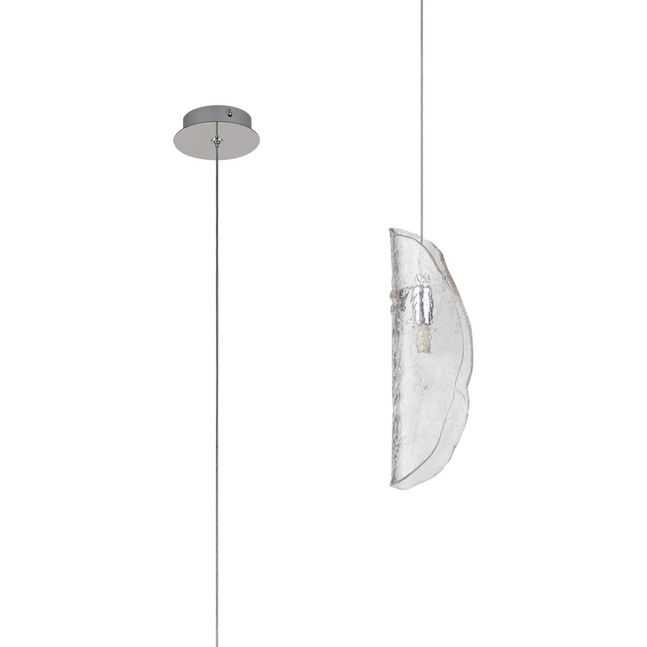 Idolite Bangeta Polished Chrome Single Pendant Light Complete With Clear Glass