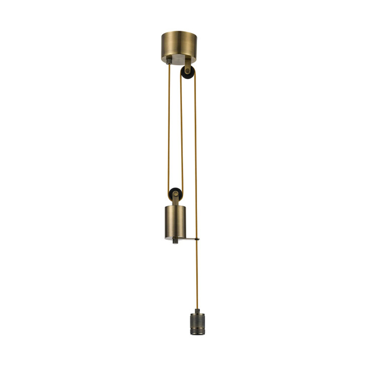 Idolite Beardsmore Pulley Rise & Fall Pendant Antique Brass