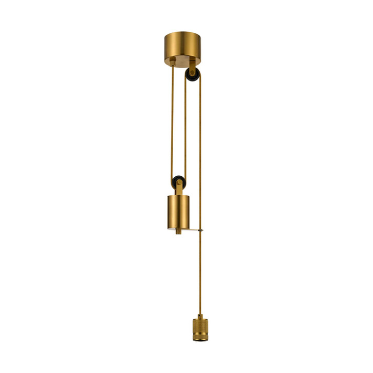 Idolite Beardsmore Pulley Rise & Fall Pendant Brass