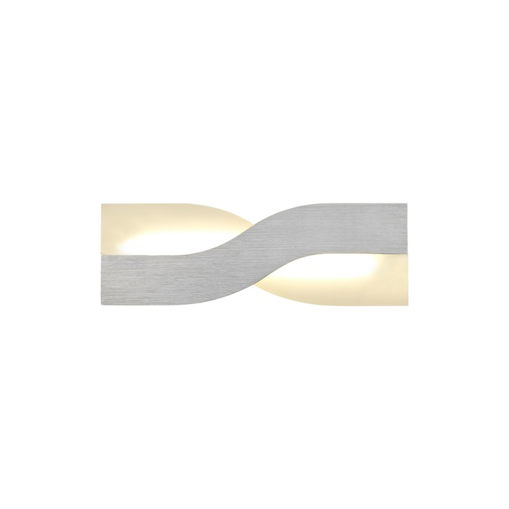 Idolite Beckton Brushed Aluminium/Frosted White Led Wall Light - 3000K