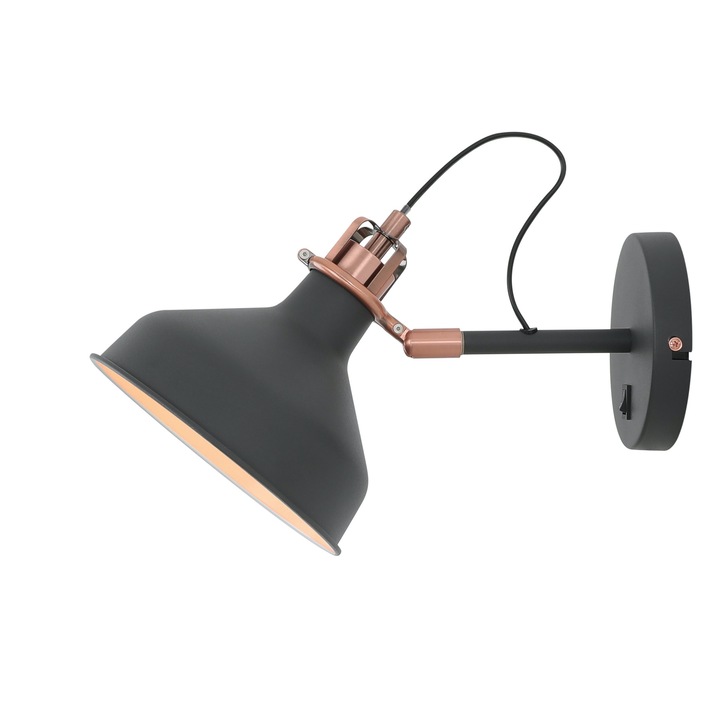 Idolite Blackwall Black/Copper Adjustable Wall Light