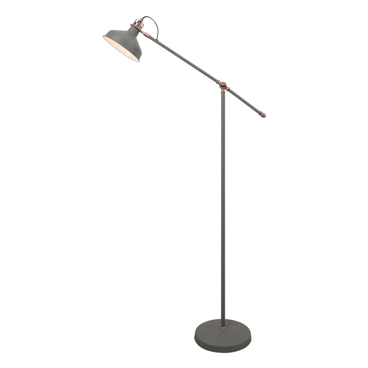 Idolite Blackwall Sand Grey/Copper Adjustable Floor Lamp