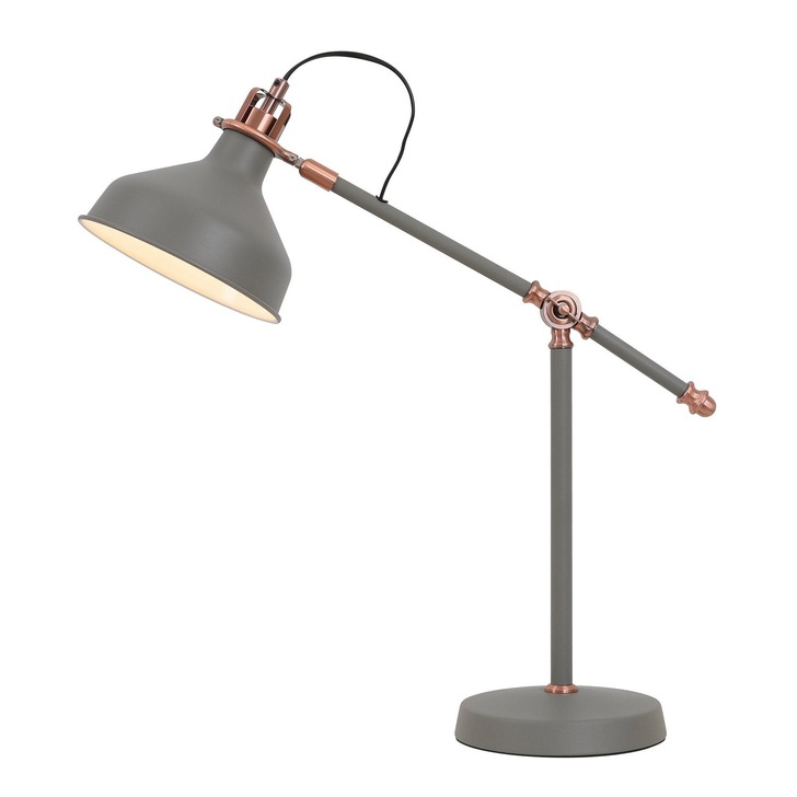 Idolite Blackwall Sand Grey/Copper Adjustable Table Lamp