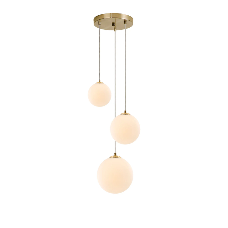 Idolite Calix IDOPO/4939 Round Pendant, 3 x G9, in a Satin Gold/Opal Finish