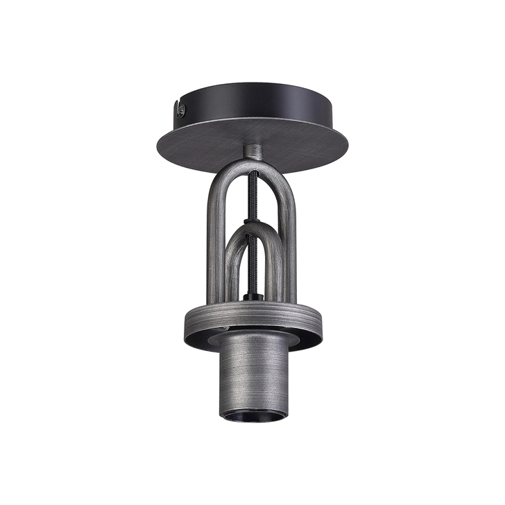 Idolite Camille 12cm Flush Ceiling Light, 1 x E27, Aged Pewter