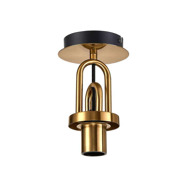 Idolite Camille 12cm Flush Ceiling Light, 1 x E27, Brass Gold