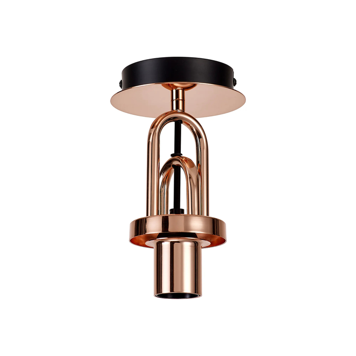 Idolite Camille 12cm Flush Ceiling Light, 1 x E27, Copper