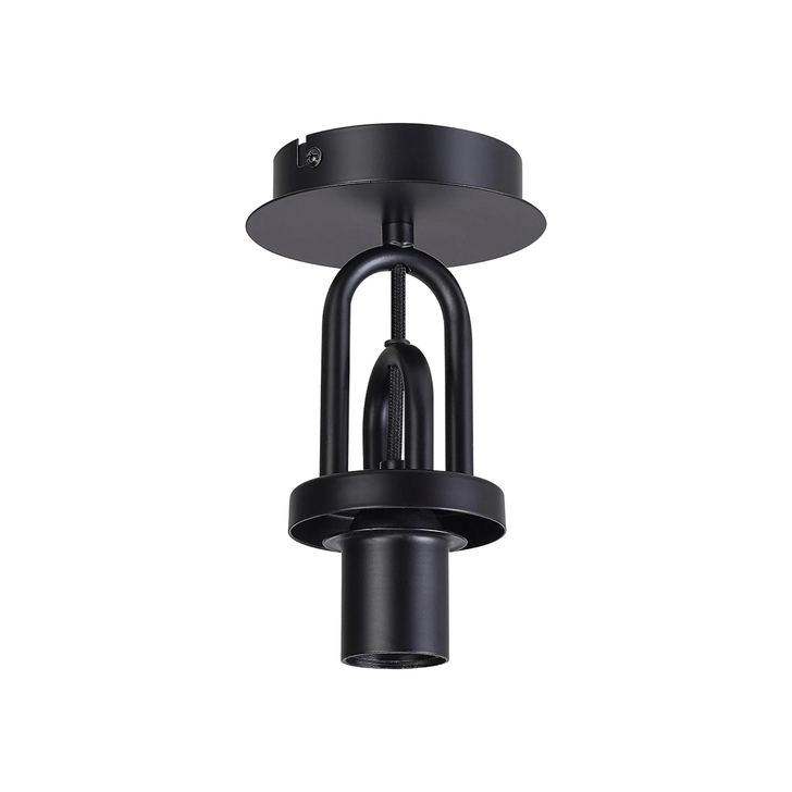 Idolite Camille 12cm Flush Ceiling Light, 1 x E27, Matt Black