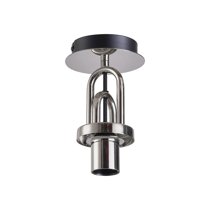 Idolite Camille 12cm Flush Ceiling Light, 1 x E27, Polished Nickel