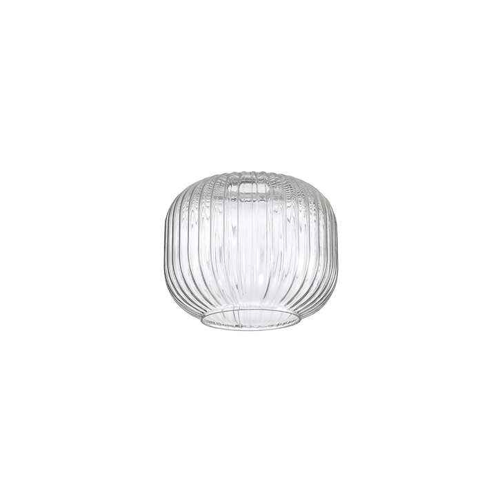 Idolite Camille 16x13cm Pumpkin Shaped Ribbed Glass, Clear