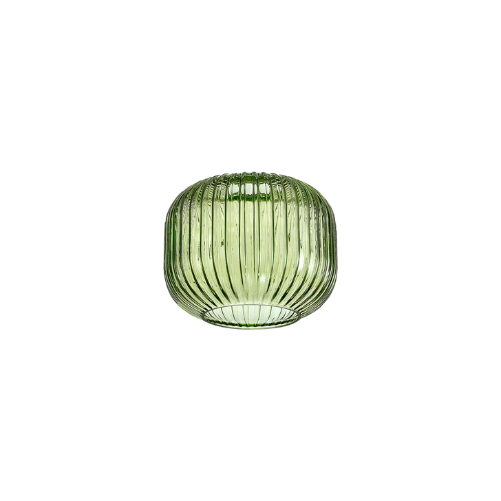 Idolite Camille 16x13cm Pumpkin Shaped Ribbed Glass, Green