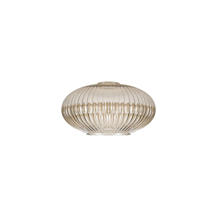 Idolite Camille 20cm Oval Sphere Ribbed Glass, Champagne
