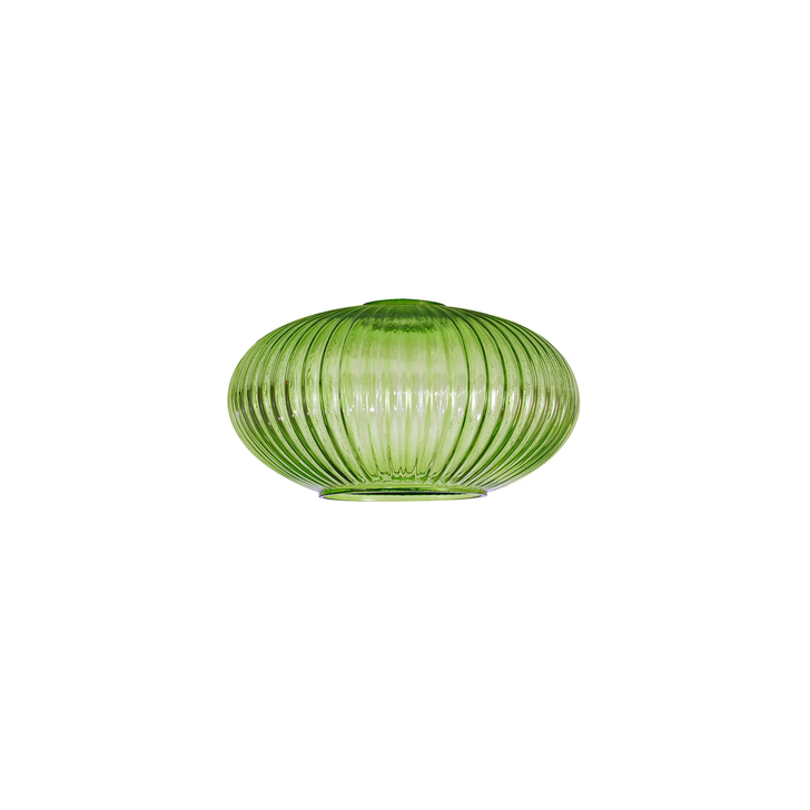 Idolite Camille 20cm Oval Sphere Ribbed Glass, Green
