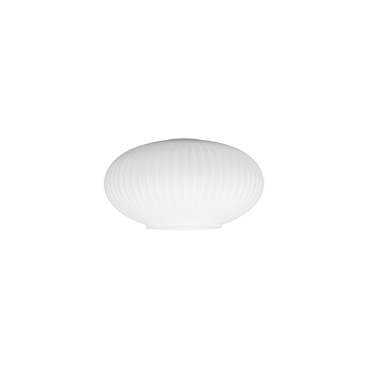 Idolite Camille 20cm Oval Sphere Ribbed Glass, Opal