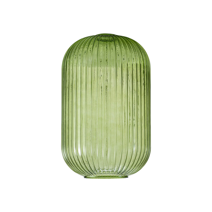 Idolite Camille 20cm Tubular Ribbed Glass, Green
