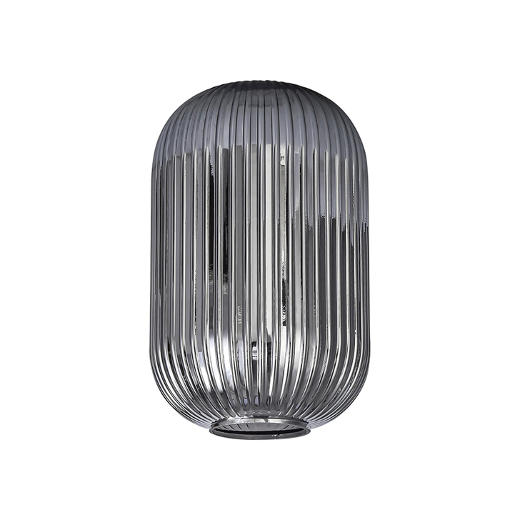Idolite Camille 20cm Tubular Ribbed Glass, Smoked