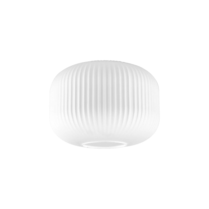 Idolite Camille 25cm Pumpkin Shaped Ribbed Glass, Opal