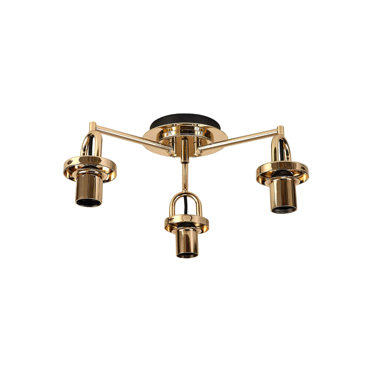 Idolite Camille 44.5cm Semi Flush Ceiling Light, 3 x E27, French Gold