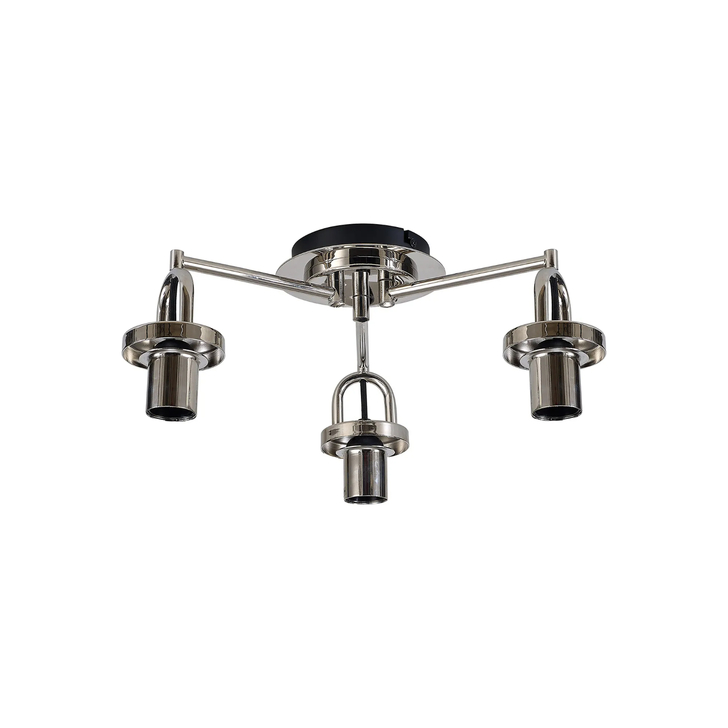 Idolite Camille 44.5cm Semi Flush Ceiling Light, 3 x E27, Polished Nickel