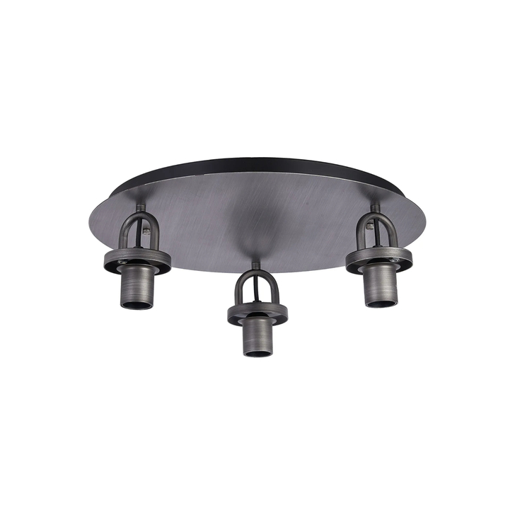 Idolite Camille 45cm Ceiling Light, 3 x E27, Aged Pewter