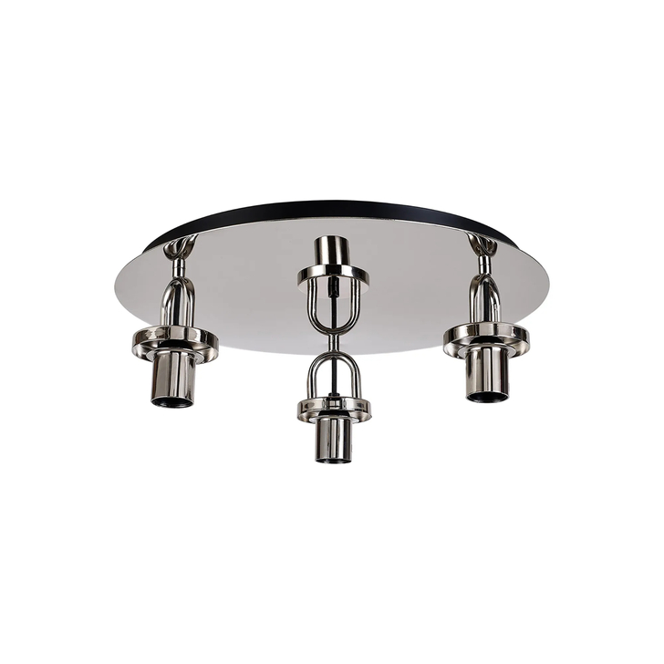 Idolite Camille 45cm Light Flush Ceiling Light, 3 x E27, Polished Nickel