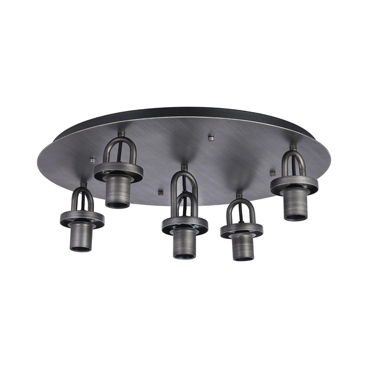 Idolite Camille 55cm Ceiling Light, 5 x E27, Aged Pewter