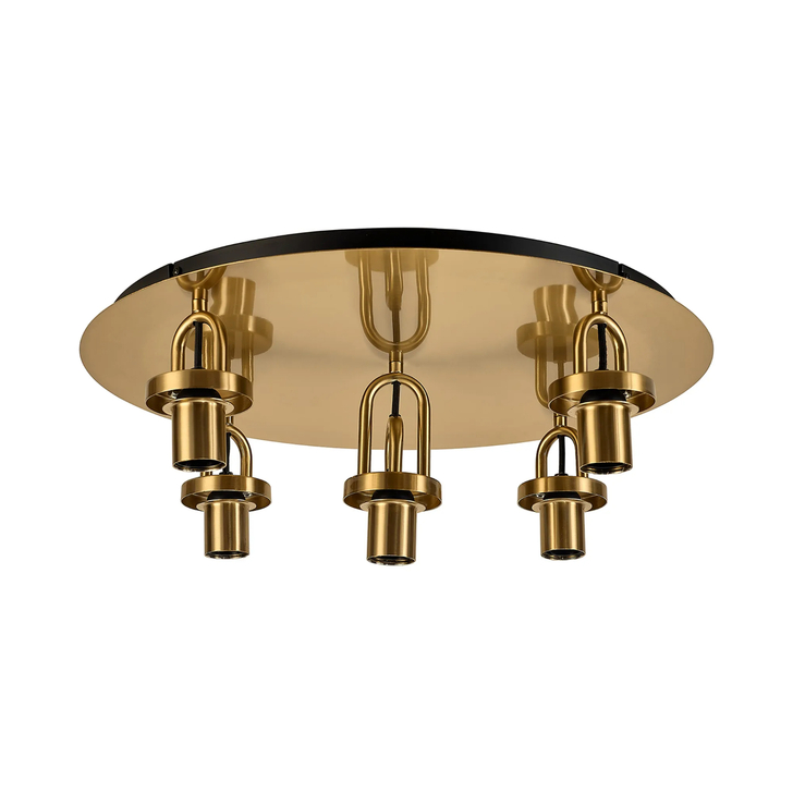 Idolite Camille 55cm Light Flush Ceiling Light, 5 x E27, Brass Gold