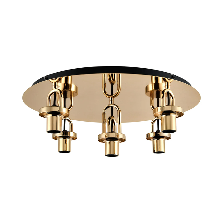 Idolite Camille 55cm Light Flush Ceiling Light, 5 x E27, French Gold