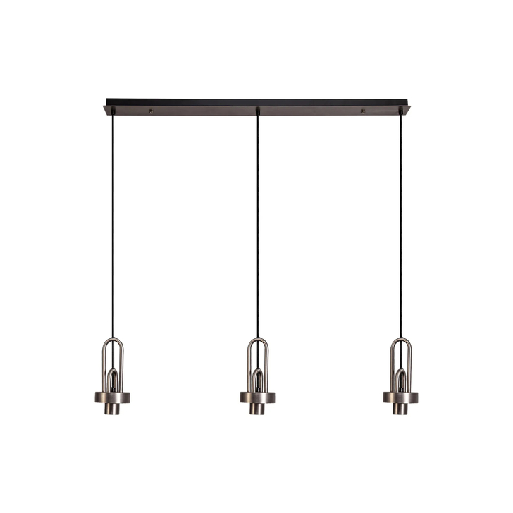Idolite Camille Linear Suspension Kit, 3 x E27, Antique Silver/Matt Black