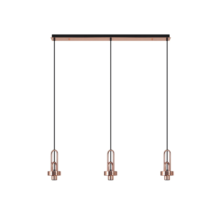Idolite Camille Linear Suspension Kit, 3 x E27, Copper/Matt Black