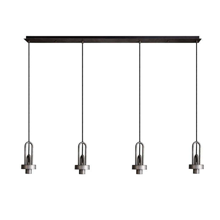 Idolite Camille Linear Suspension Kit, 4 x E27, Aged Pewter/Matt Black