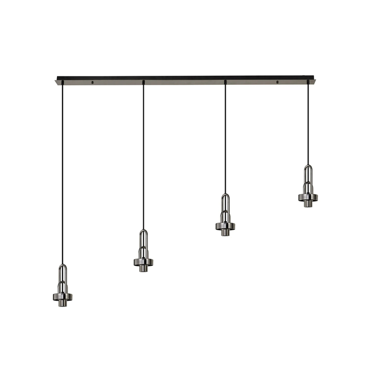 Idolite Camille Linear Suspension Kit, 4 x E27, Black Chrome/Matt Black