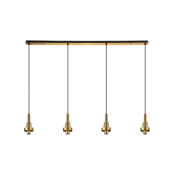 Idolite Camille Linear Suspension Kit, 4 x E27, Brass Gold/Matt Black