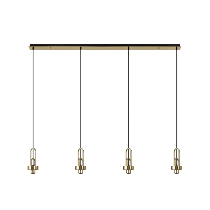 Idolite Camille Linear Suspension Kit, 4 x E27, French Gold/Matt Black