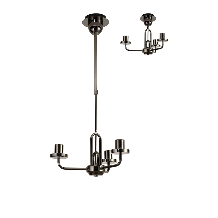 Idolite Camille Telescopic Pendant/Semi Flush Light, 3 x E27, Black Chrome