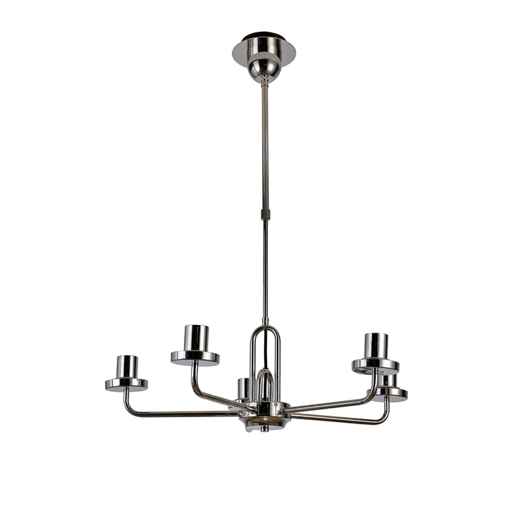 Idolite Camille Telescopic Pendant/Semi Flush Light, 5 x E27, Polished Nickel