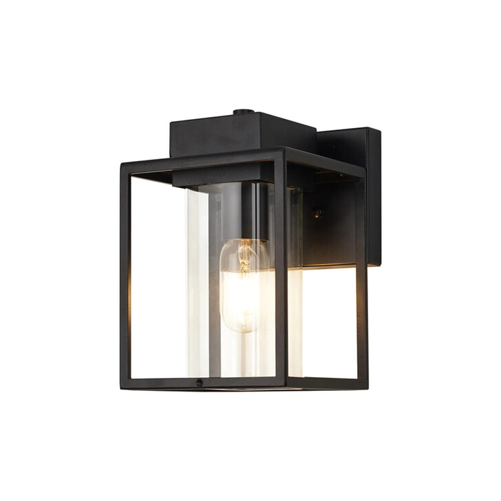 Idolite Cannock Simple Square Cube Outdoor Wall Light Complete With Clear Glass - IP54
