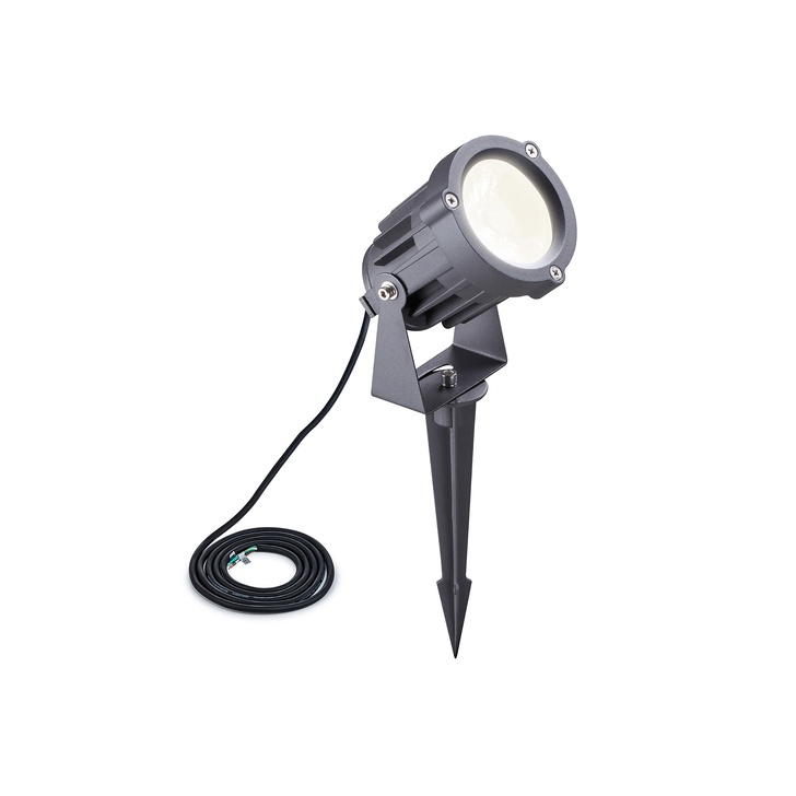 Idolite Castro IDO7718 Grey/Black Led Spike Light - 3000K, IP65