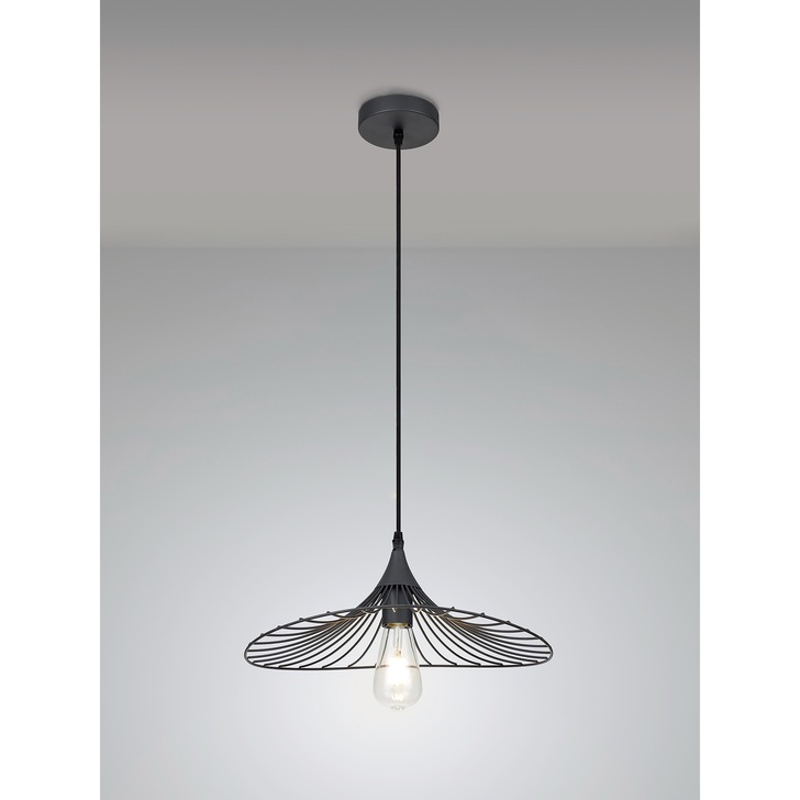 Idolite Cecilia Graphite Finish Single Pendant Light