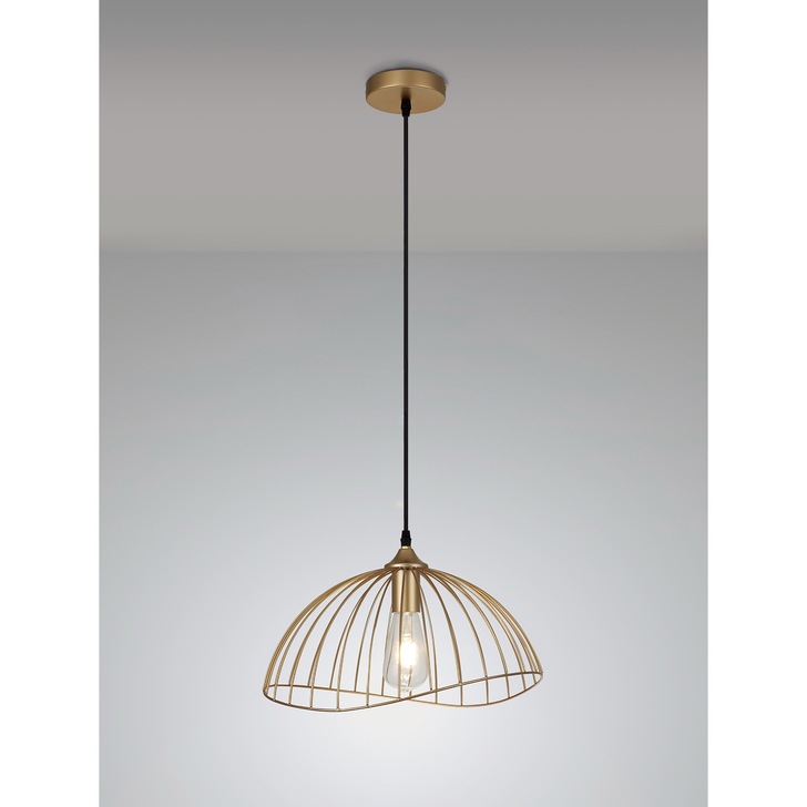 Idolite Cecilia Panited Gold Finish Single Pendant Light