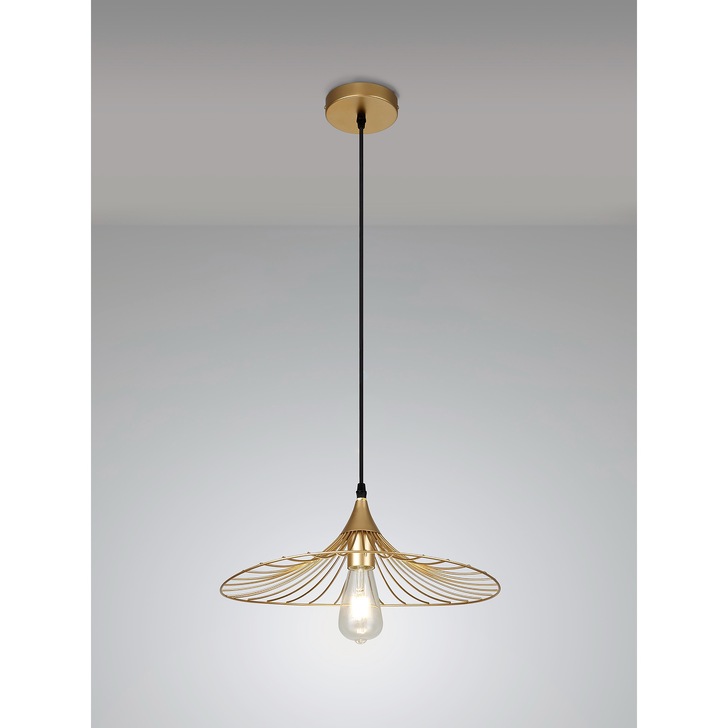 Idolite Cecilia Panited Gold Finish Single Pendant Light