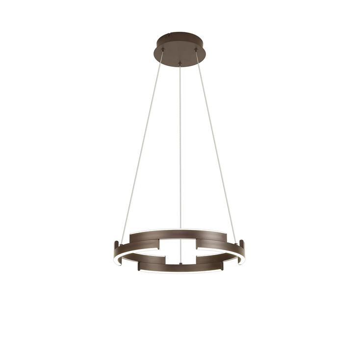 Idolite Chislett 40CM Brown Oxide Finish Led Round Led Pendant Light Complete With 3 Step Dimming - 4000K