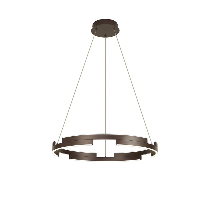 Idolite Chislett 60CM Brown Oxide Finish Led Round Led Pendant Light Complete With 3 Step Dimming - 4000K